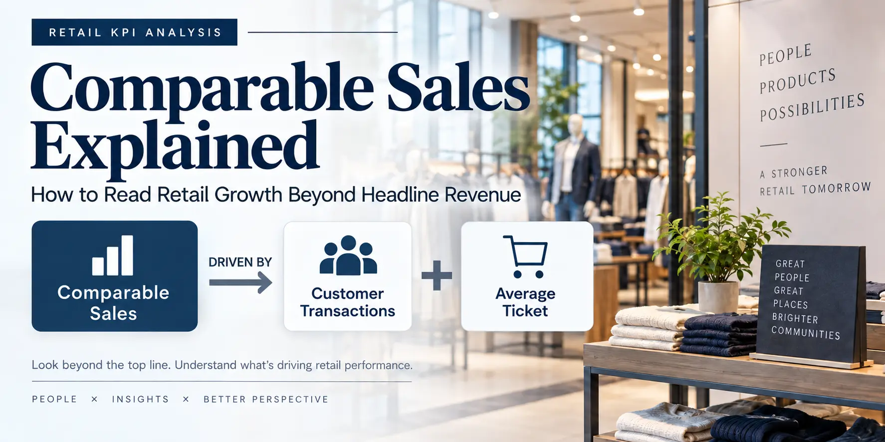 Comparable sales analysis for retail stocks using transactions and average ticket
