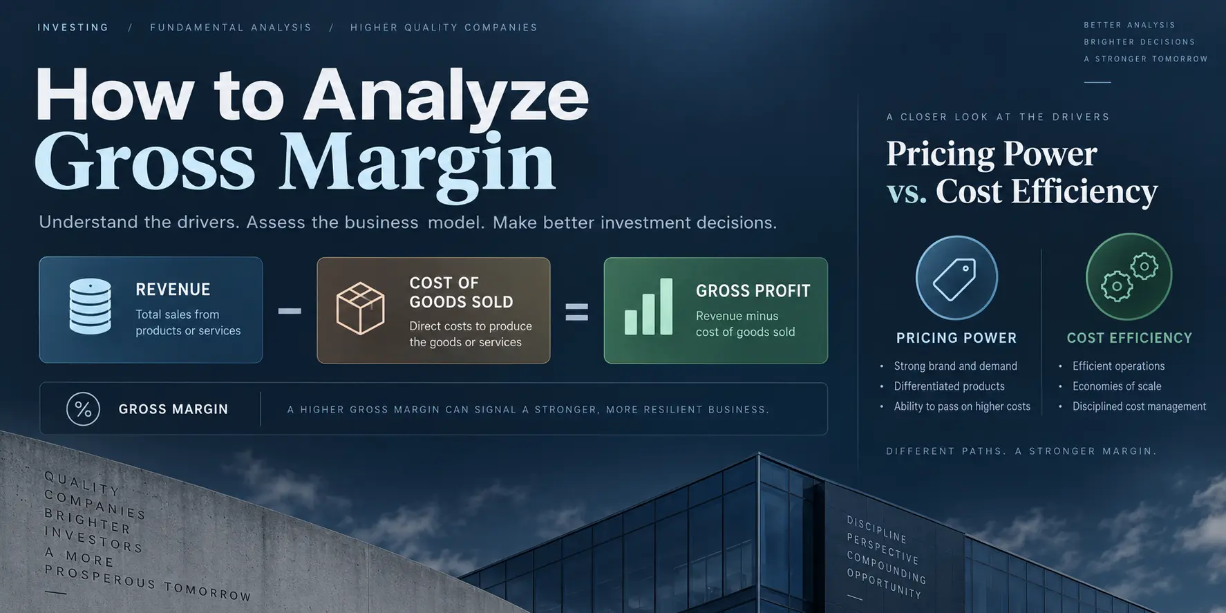 How to analyze gross margin using pricing power and cost efficiency