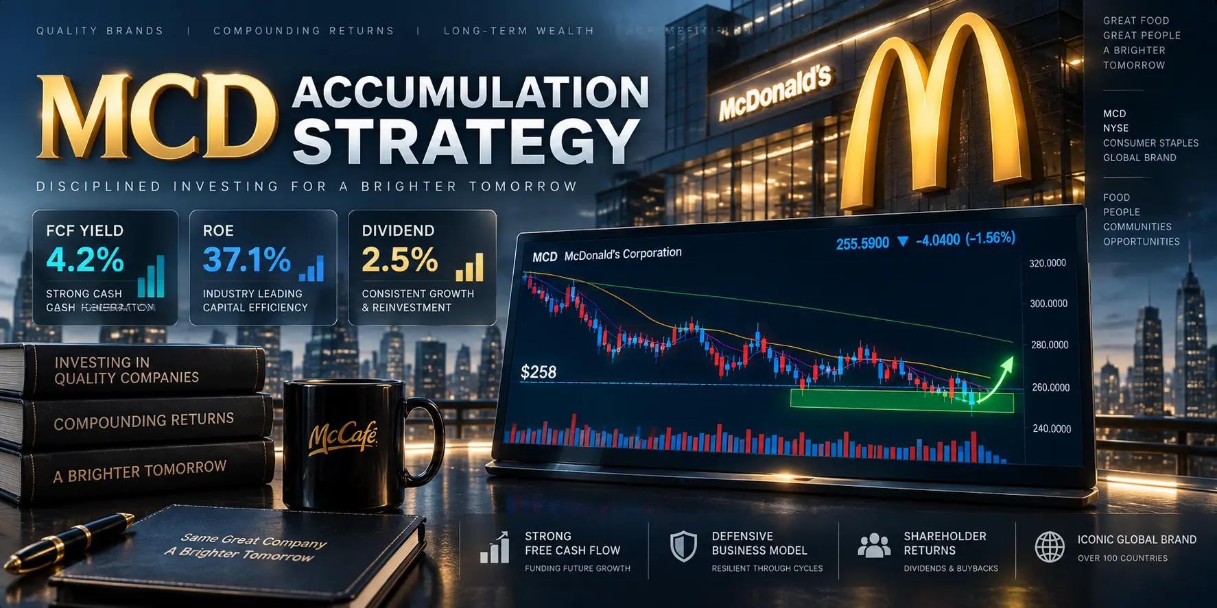 McDonald's (MCD) stock disciplined accumulation strategy and technical support floor breakdown analysis