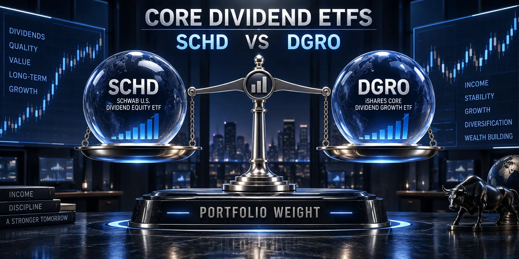SCHD vs DGRO dividend growth ETF comparison and strategic asset allocation framework